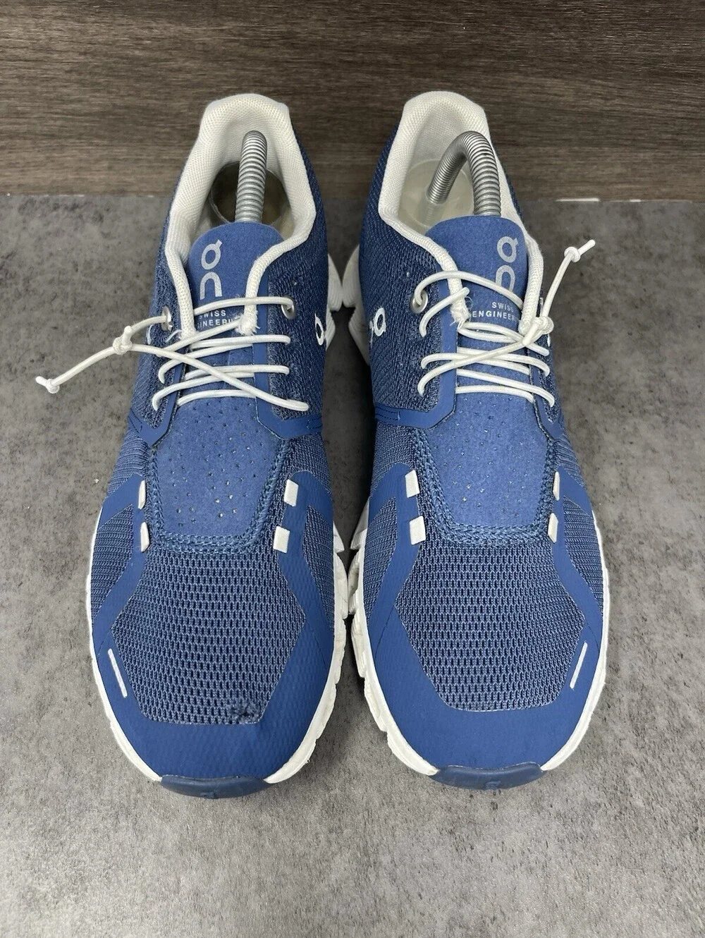On Cloud 5 Blue White Womens Size 9.5 Running Walking Athletic Shoes Sneakers